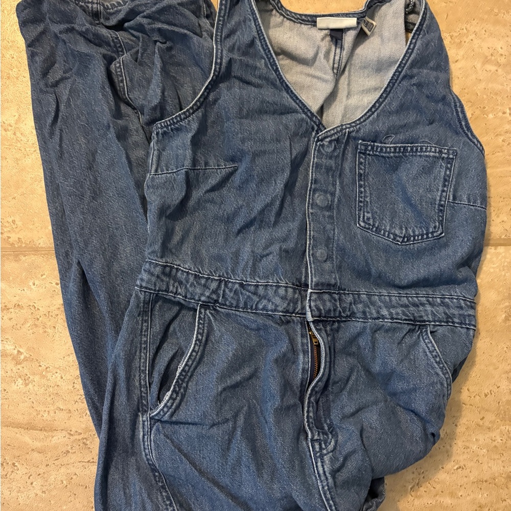 Barrel Leg Denim Jumpsuit
